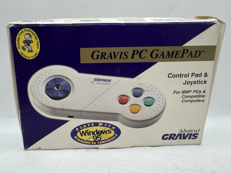 Gravis PC GamePad Vintage 1993 Controller Only Missing Joystick Original Boxed - Image 2 of 4