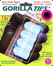GORILLA TIPS FINGERTIP GUARDS/PROTECTORS for GUITAR BANJO UKULELE xSMALL CLEAR