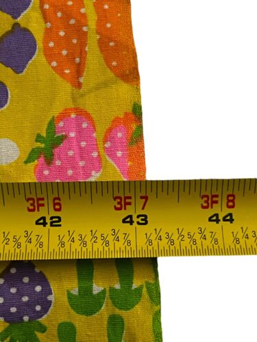Vintage 70’s Yellow Mushroom Fruit Vegetable Marcus Brothers Fabric 51”x43” - Picture 4 of 6
