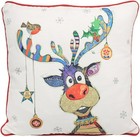 Bug Art Christmas Cushion Rudolph Reindeer Large Filled 43x43cm XMAS LP53642 NEW