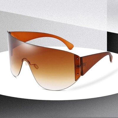 Women Sunglasses Cover Face Visor Style UV400 Protection Clear Lens Lentes Gafas