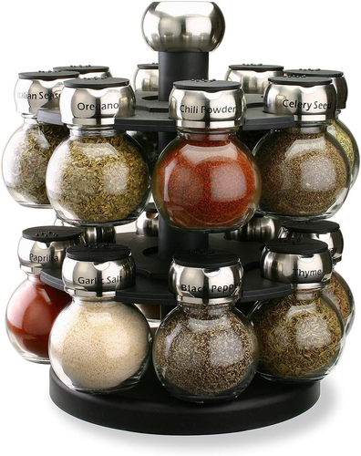 Olde Thompson since 1944 Orbit Rotating Rack, 16 Refillable Spice Jars, Labeled - Picture 12 of 12