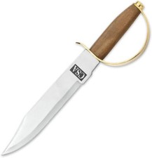 Szco Supplies D Guard Bowie Knife 15 Inch Stainless Steel Blade Wood Handle