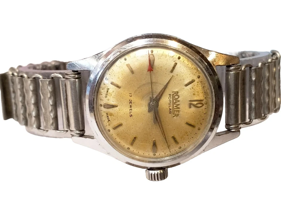 ROAMER POPULAR 17 JEWELS WINDING 30-10212 SWISS UNISEX ADULTS FULL WORKING VTG. - Image 2 of 4