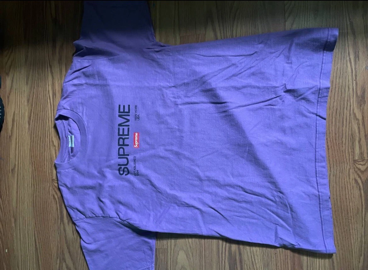 Supreme FW21   EST. Tee shirt 1994 [COULEUR   VIOLET] [TAILLE   L]   T shirt suprême