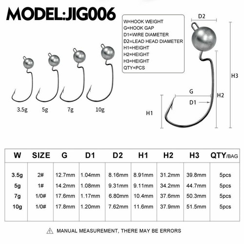 20*Fishing Offset Hooks Lead Weighted Wide Gap Soft Lures Bait Worm Pike Perch - Picture 4 of 13