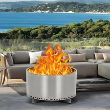 20.5" Smokeless Fire Pit, Wood Burning Portable Stainless Steel Outdoor Fire Pit