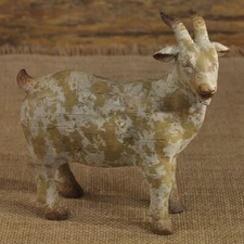 New Primitive AGED RUSTIC GOAT FIGURINE 4" x 5" Statue Figure