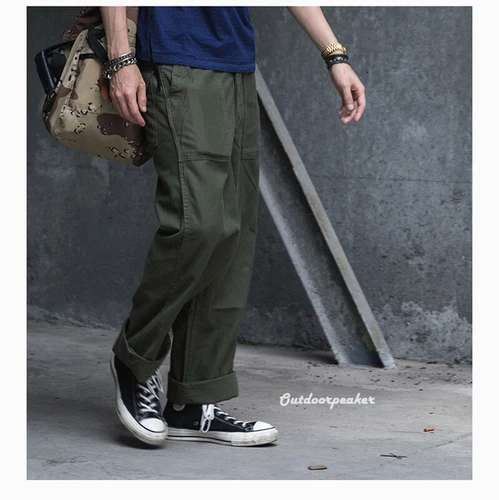 NON STOCK OG-107 Fatigue Utility Pants Military Baker Trousers Sateen Army Green - Picture 36 of 36