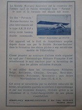9/1926 PUB AEROPLANE MORANE SAULNIER PUTEAUX AVION ECOLE TOURISME PARASOL 35 AD