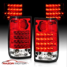 1989-1995 Red Clear LED Tail Light Pair For Toyota Pickup Truck w/ Bulb + Socket