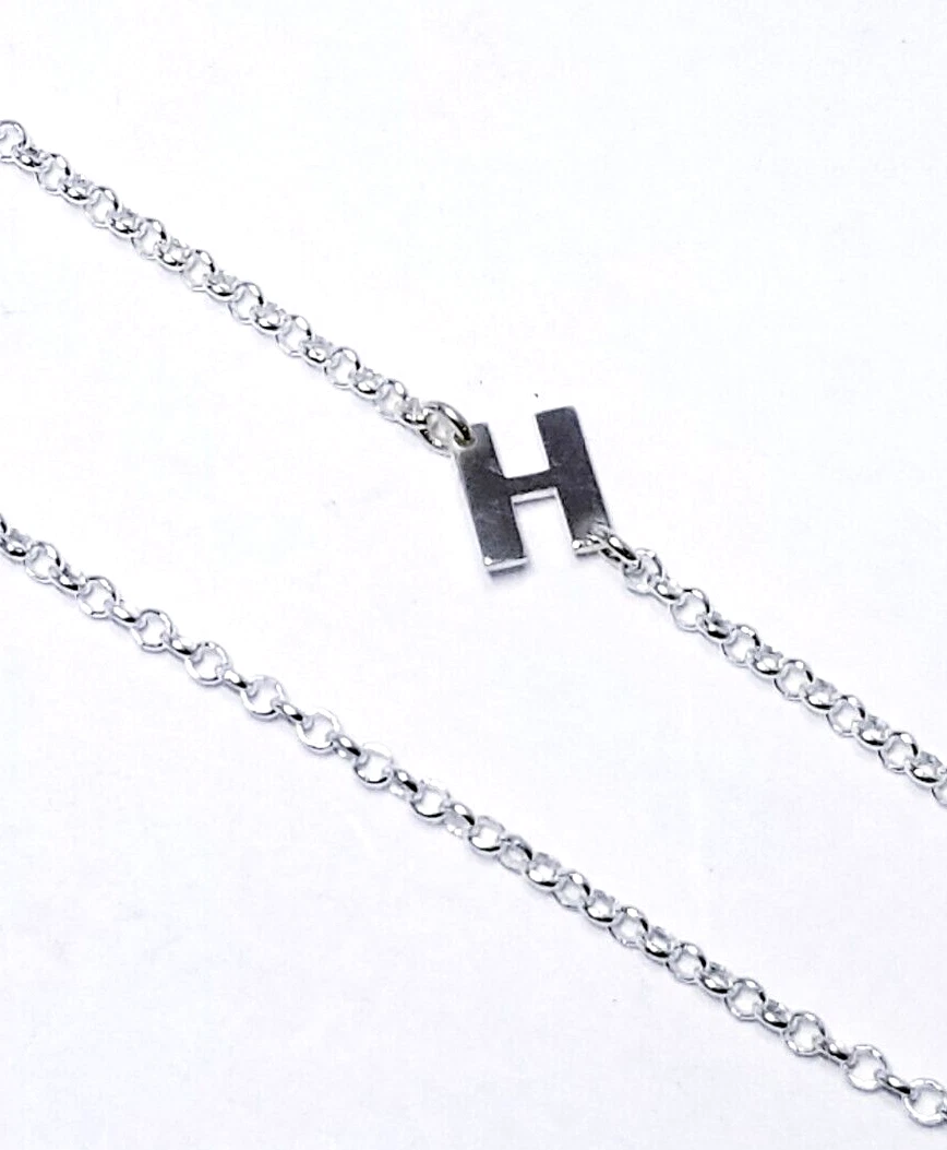 Sterling silver initial choker necklace deals