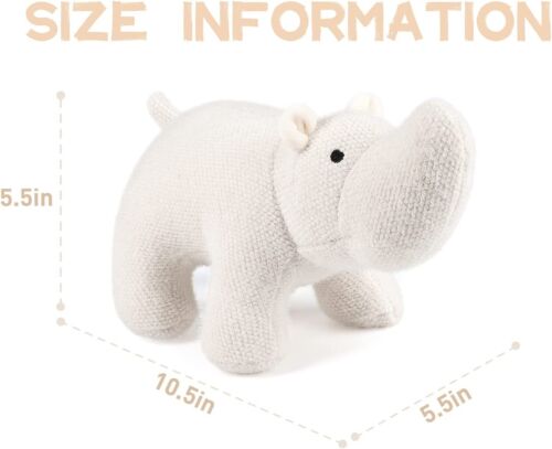 Niuniu Daddy Rhino Stuffed Animals 10.5 Inch Small Blue Plush Toys TY22 - Picture 2 of 7