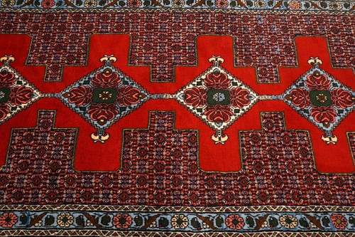 Oriente Alfombra Senneh 373 X 93CM Seneh Rojo Persa Anudada a Mano - Imagen 8 de 12