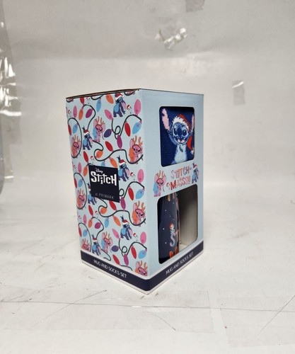 Disney Stitch Christmas Mug & Socks Gift Set Festive Holiday Duo - Foto 5 di 7