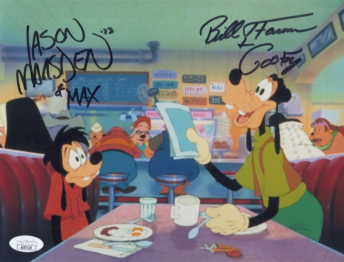 BILL FARMER & JASON MARSDEN Signed A GOOFY MOVIE 8x10 Photo JSA