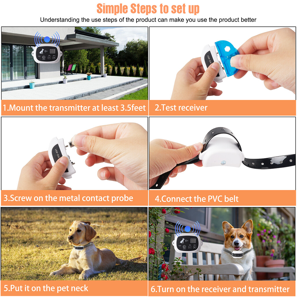 Electric Wireless Dog Fence System Pet Collar 500m Fencing Boundary For