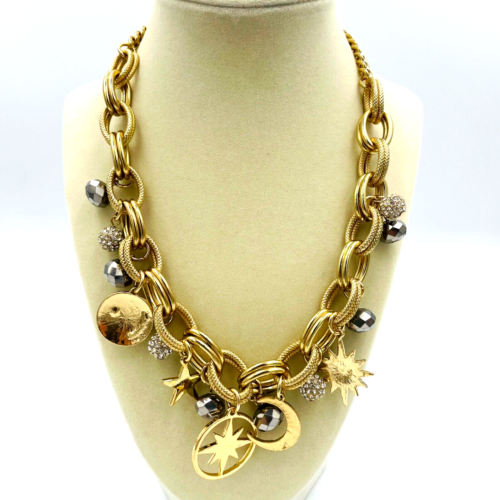 "Collar Off Park Collection 20"" Astrología Celestial Plata Tono Dorado Nuevo" - Imagen 12 de 15