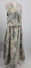 Vintage Handmade 2 Piece Skirt And Vest Set, Floral 70s Vibe