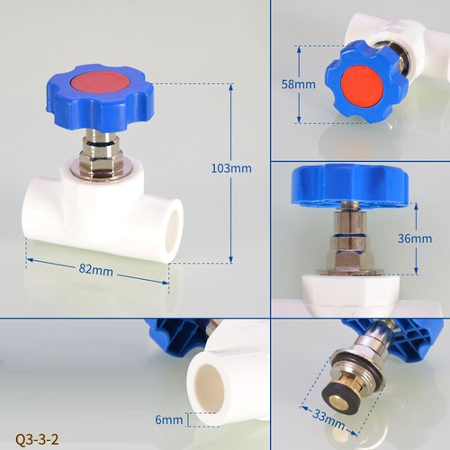 PPR Hotmelt Gate Valve Socket Connector Brass Valve Fitting ID 20mm/25mm/32mm - Foto 9 di 20