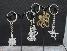 Ocean Sea Creatures Keychains Octopus Shark Fish Squid Bones FREE SHIPPING 