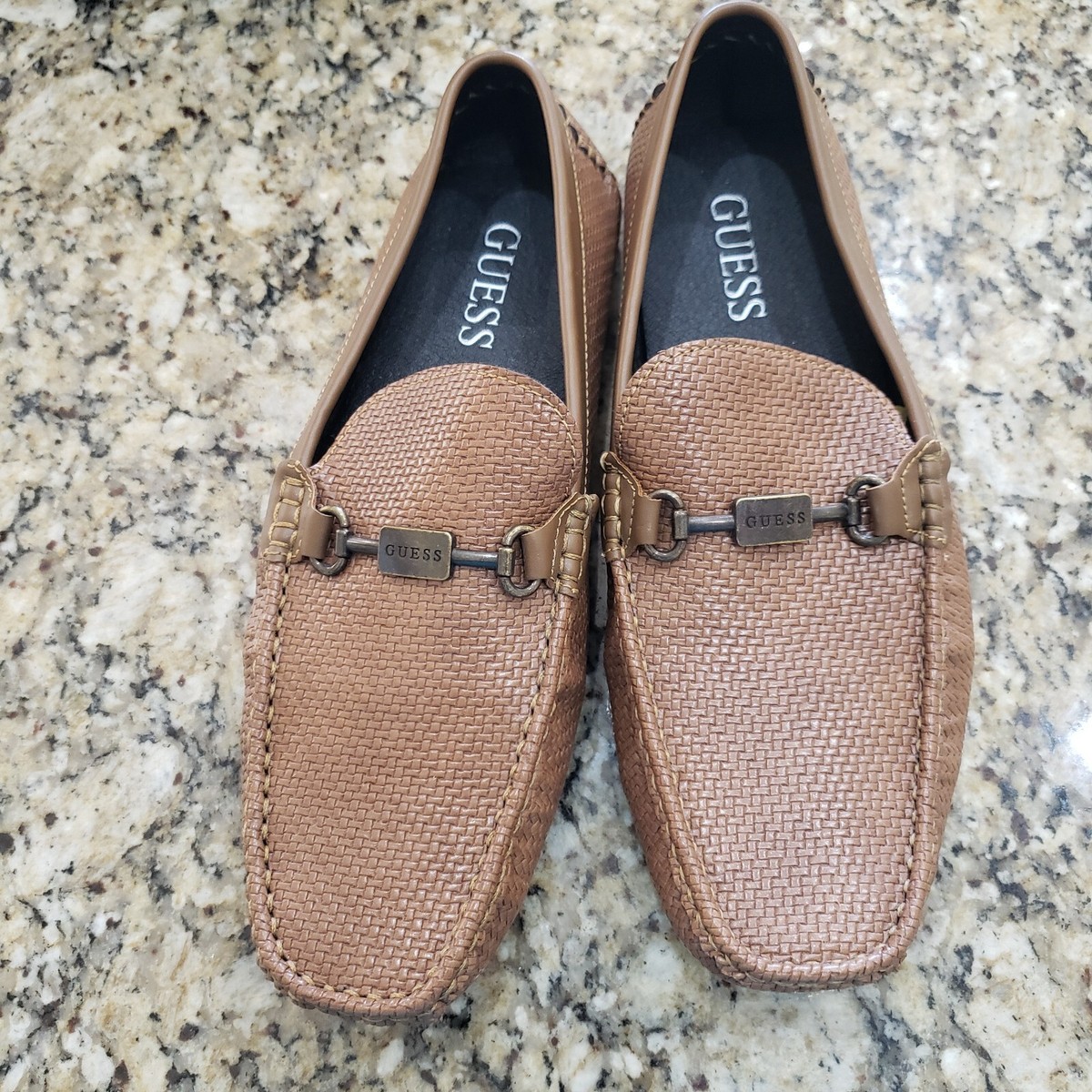 GUESS U.S.A. MEN BROWN TAN SLIP-ON LOAFER SHOES MAN MADE  display picture 1