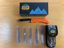 New Outdoor Edge Razor Blaze Knife 6 Replaceable Blades Camo Sheath RB-20