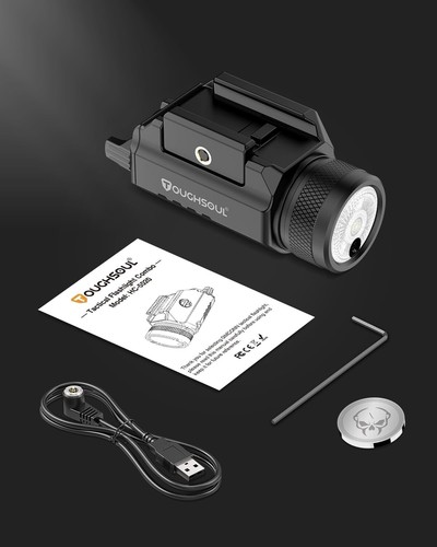 TOUGHSOUL 1200 Lumens Picatinny Rail Mount Pistol Light Green Laser Beam Combo - Picture 7 of 7