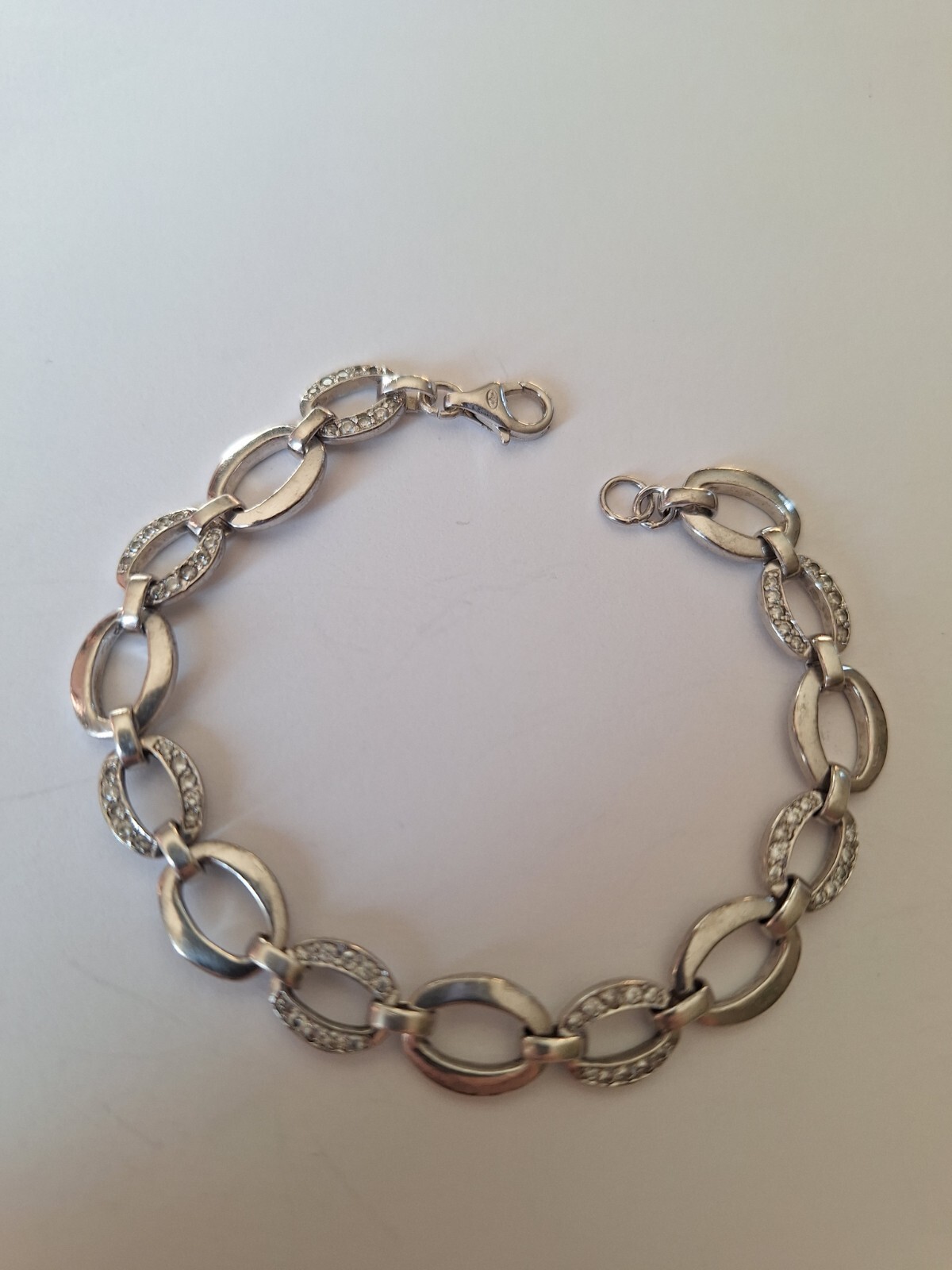 solid silver zirconium bracelet - image 2