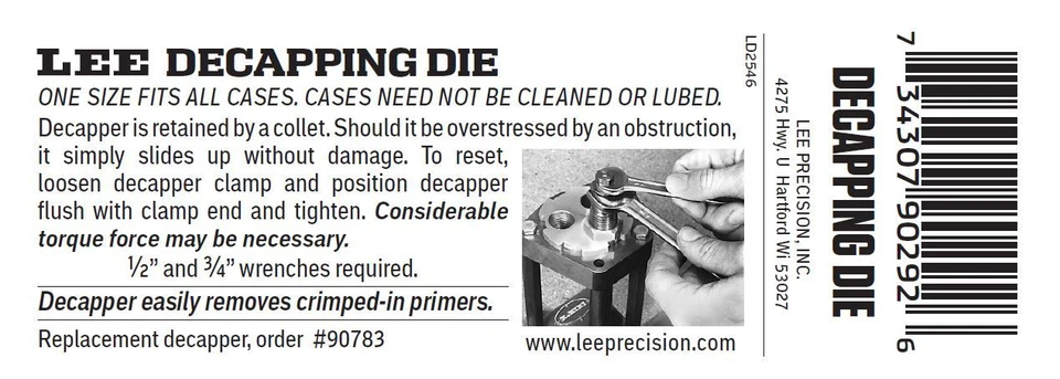 Die universal de deprimido y decaping Lee 90292 nuevo de fábrica Foto 4 de 4