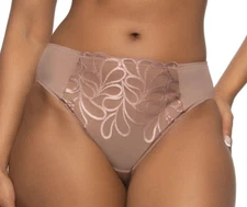 Flattering Panties All-Day Comfort Felina Lotus XL Tan Hi Cut Brief 625088