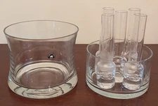 PARTY PAK: GLASS ICE BUCKET SET + 5  VODKA SHOOTERS + SNACK BOWL PRISTINE TURKEY