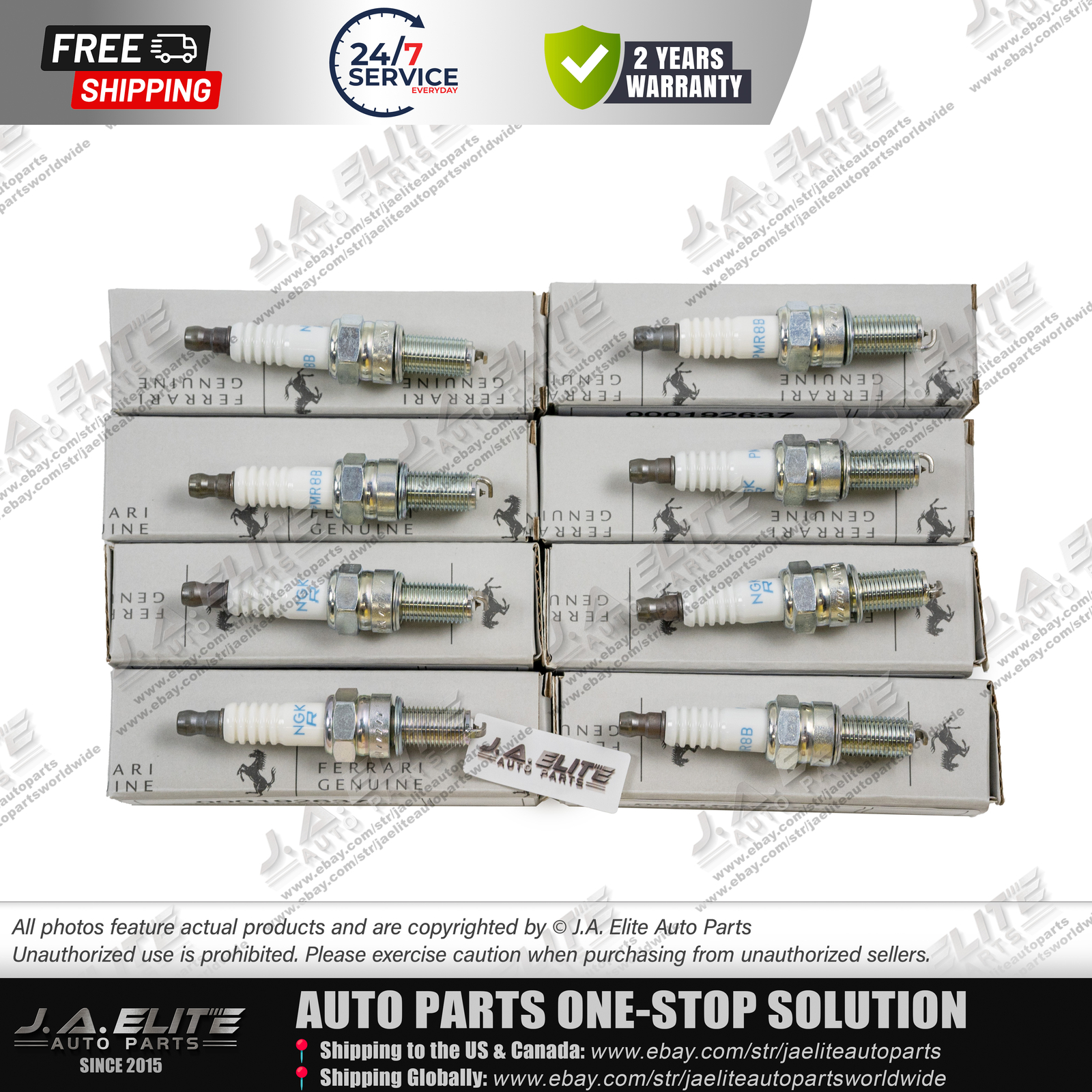 8pcs Genuine  Ferrari Spark Plug for Ferrari 360 F430, OEM:192637