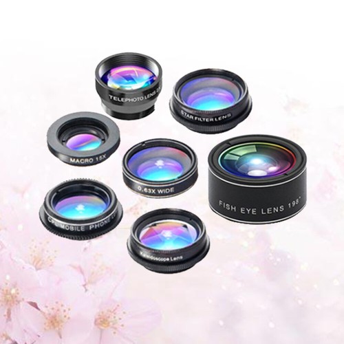 7 in 1 Cell Phone Camera Lens 198° Fish-eye Lens (Black) smartphone camera lens - 第 1/11 張圖片