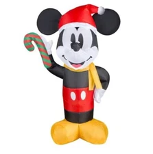 Disney 1.8-ft Lighted Mickey Mouse Christmas Inflatable with Candy Cane (NIB)