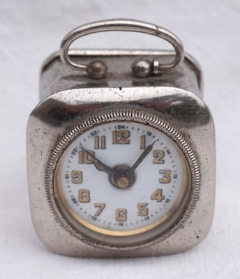 WW2 WECKER GERMAN Travel Alarm Clock Chromium Plated