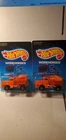 Hot Wheels Vintage LOT of 2 Oskosh Snow Plows carded 2 unpunched clear blisters
