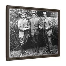 1913 U.S. Open Harry Vardon, Ted Ray and Francis Ouimet Framed Canvas Art Golf