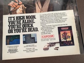 Gun Smoke NES Capcom Ad Laminated in Cardboard Frame Vintage 1988 Wall Hang Art