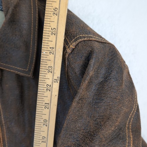 Vintage 80s 90s Context Leather Jacket Size L Full Zip Brown EUC - Picture 7 of 12