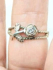 Vintage Avon .925 Sterling Silver Rose Ring Size 8