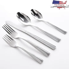 45 Piece Stainless Steel Flatware Set 8 Kitchen Utensils Dining Entertaining New