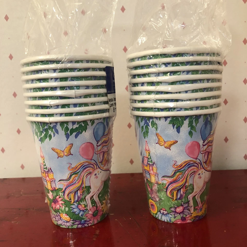 Caliente Tazas de Papel Frías Unicornio Fiesta de Cumpleaños Amscan 8 ct 9 OZ Hechas en EE. UU. Años 80 Foto 4 de 4