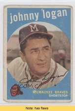 1959 Topps Johnny Logan (White Back) #225 READ 0j6