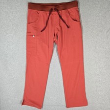FIGS Women Scrub Pants L Red Cargo Pants Jogger Technical Collection T21004