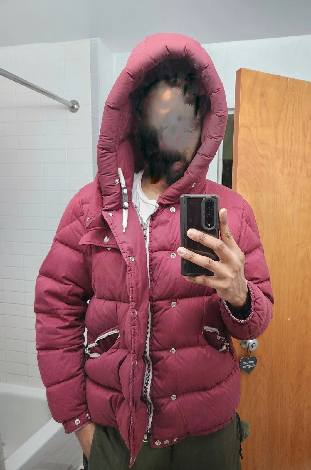 Moncler Lioran Down Jacket Puffer Coat 4 Genuine Maya Burgundy XL *SHIPS TODAY image 20