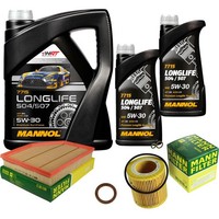 Inspektionspaket 7L Mannol Longlife 5W-30 FüR BMW E60 523I 525I 530I E61 E64