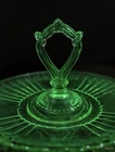 Anchor Hocking Green 11.5" Sandwich Server w/center handle,Mayfair Open Rose