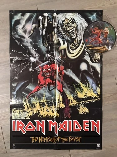 Iron Maiden 1982 Run To The Hills EMIP 5263 45rpm Picture Disc Single + Poster