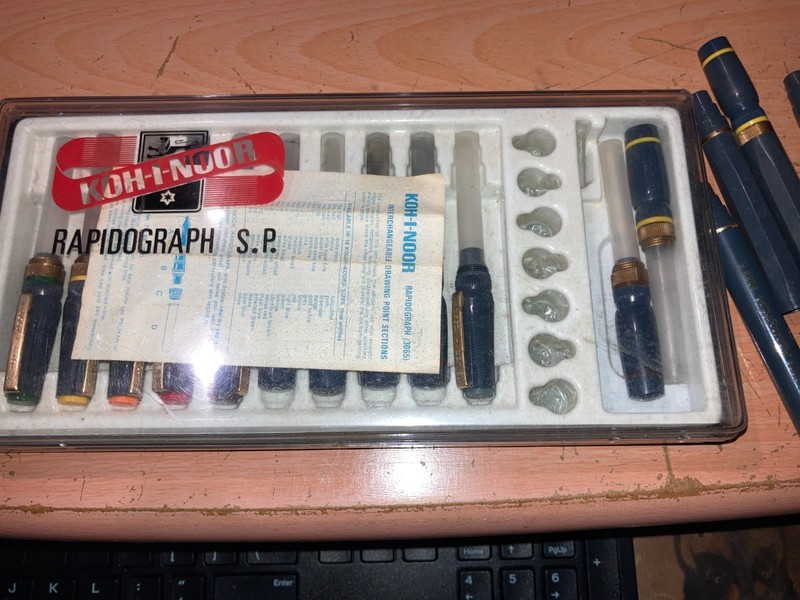 Vintage Koh-I-noor Rapidograph Pen Set No. 3065 Used